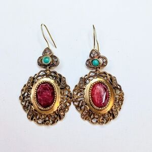 Estate Gold  Filigree Earrings